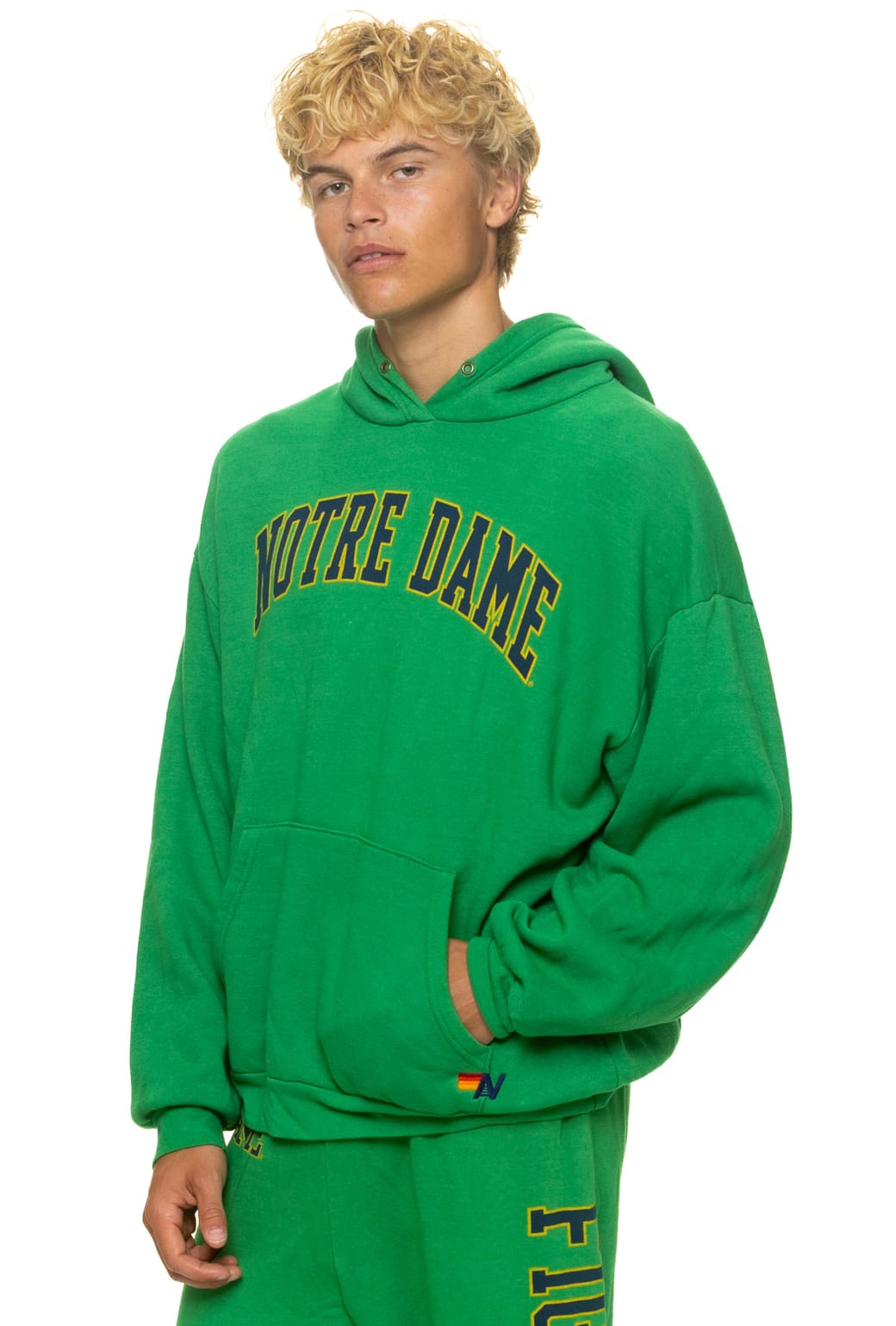 Retro NOTRE DAME 2026 PULLOVER HOODIE RELAXED - KELLY GREEN