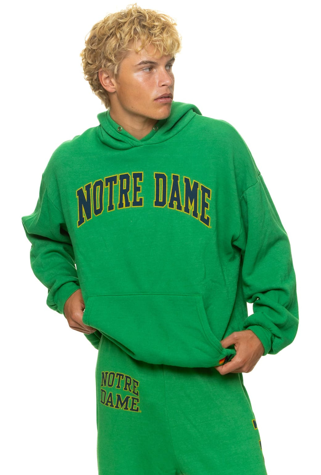 Retro NOTRE DAME 2026 PULLOVER HOODIE RELAXED - KELLY GREEN