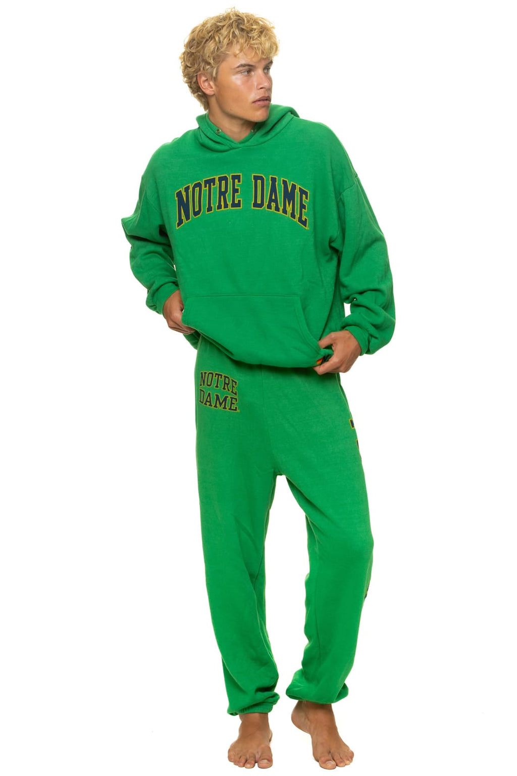 Retro NOTRE DAME 2026 PULLOVER HOODIE RELAXED - KELLY GREEN