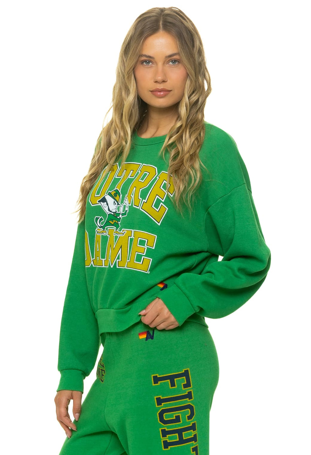 Retro NOTRE DAME 2026 RELAXED CREW SWEATSHIRT - KELLY GREEN