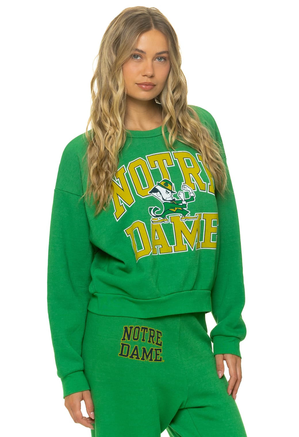 Retro NOTRE DAME 2026 RELAXED CREW SWEATSHIRT - KELLY GREEN