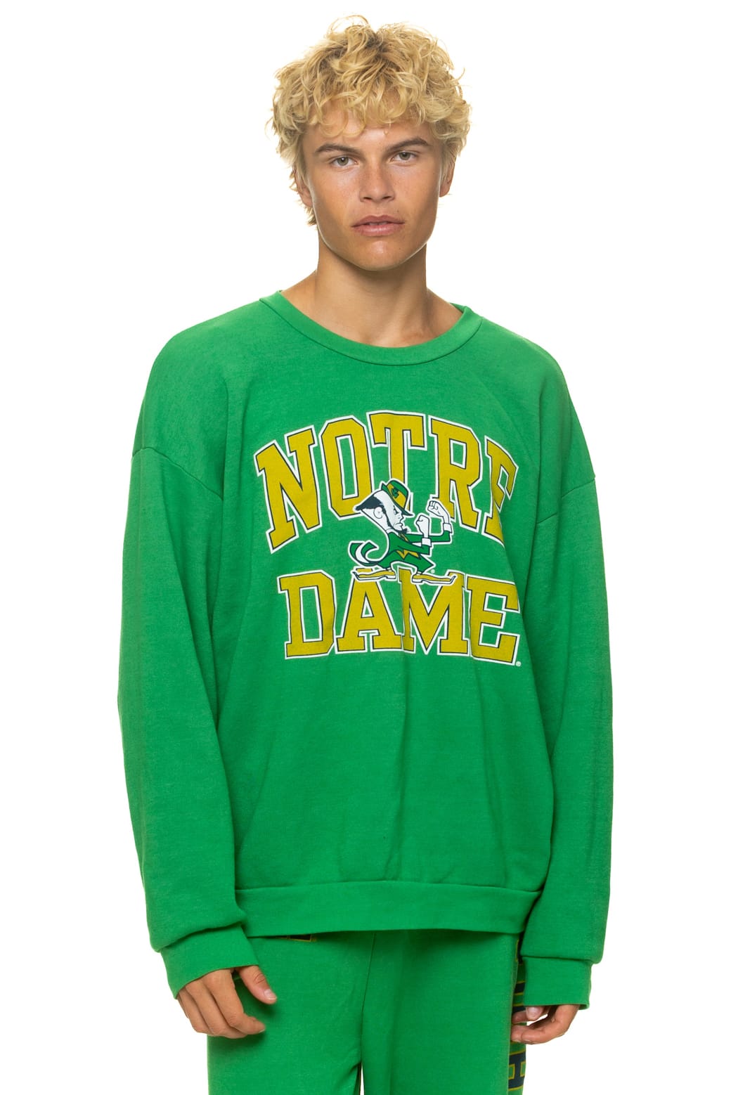 Retro NOTRE DAME 2026 RELAXED CREW SWEATSHIRT - KELLY GREEN