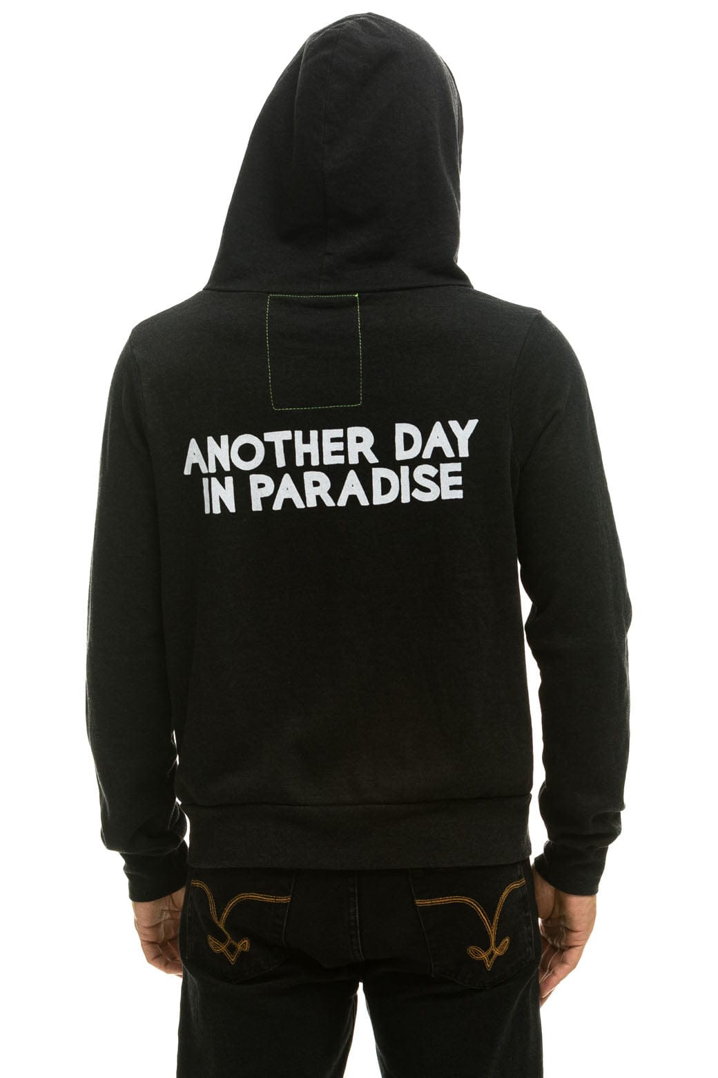 Retro ANOTHER DAY IN PARADISE HOODIE - BLACK
