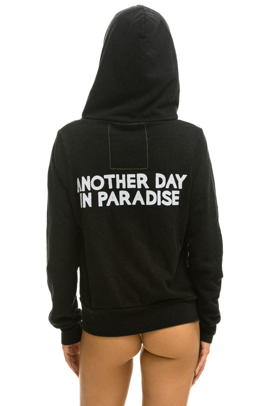 Retro ANOTHER DAY IN PARADISE HOODIE - BLACK