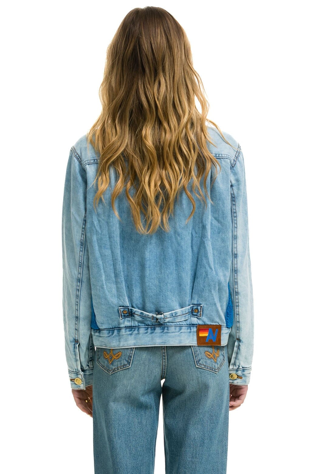 Retro ASPEN SHERPA UNISEX DENIM JACKET - SUPER LIGHT BLUE