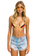 Retro AVIATOR BOLT BOYFRIEND CUTOFF JEAN SHORTS - SUPER LIGHT