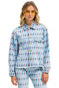 Retro AVIATOR BOLT OVERSIZED CUTOFF DENIM JACKET - SUPER LIGHT