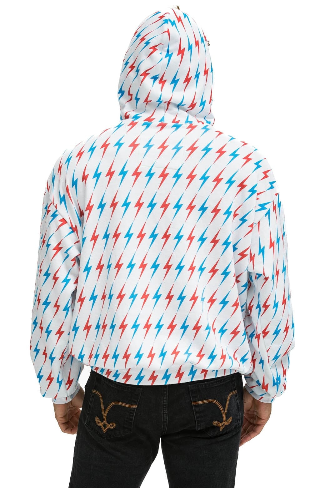 Retro AVIATOR BOLT W BOLT EMBROIDERY RELAXED PULLOVER HOODIE - WHITE USA