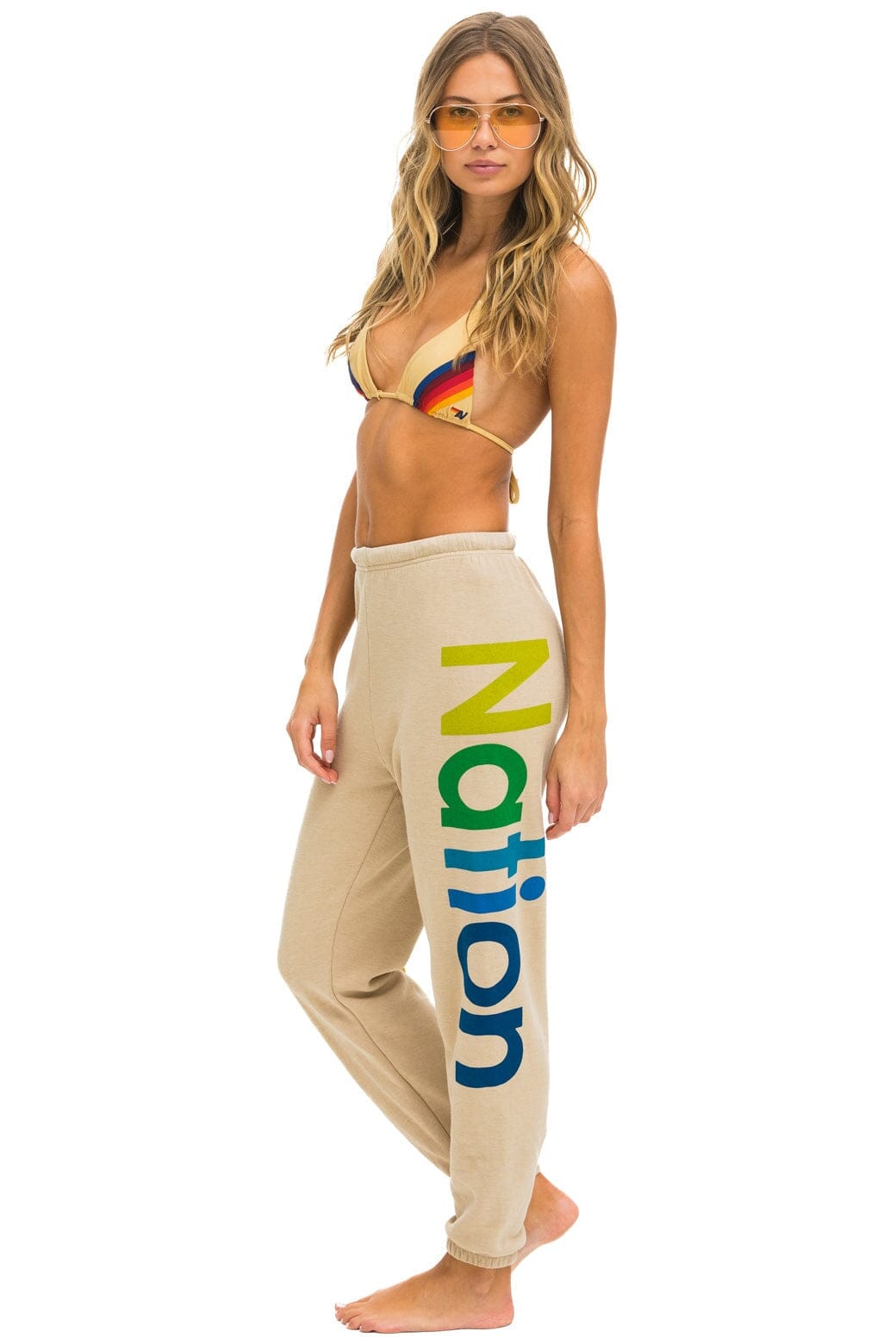 Retro AVIATOR NATION 2 SWEATPANTS - SAND