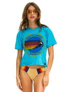 Retro AVIATOR NATION ASPEN BOYFRIEND TEE - NEON BLUE