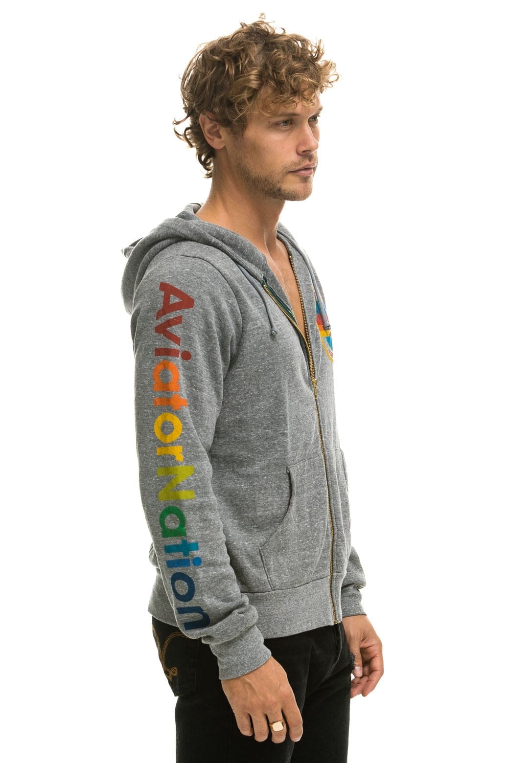 Retro AVIATOR NATION ASPEN HOODIE - HEATHER GREY