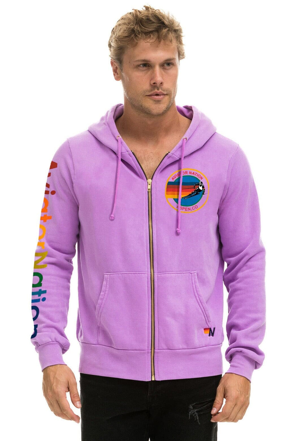Retro AVIATOR NATION ASPEN HOODIE - NEON PURPLE