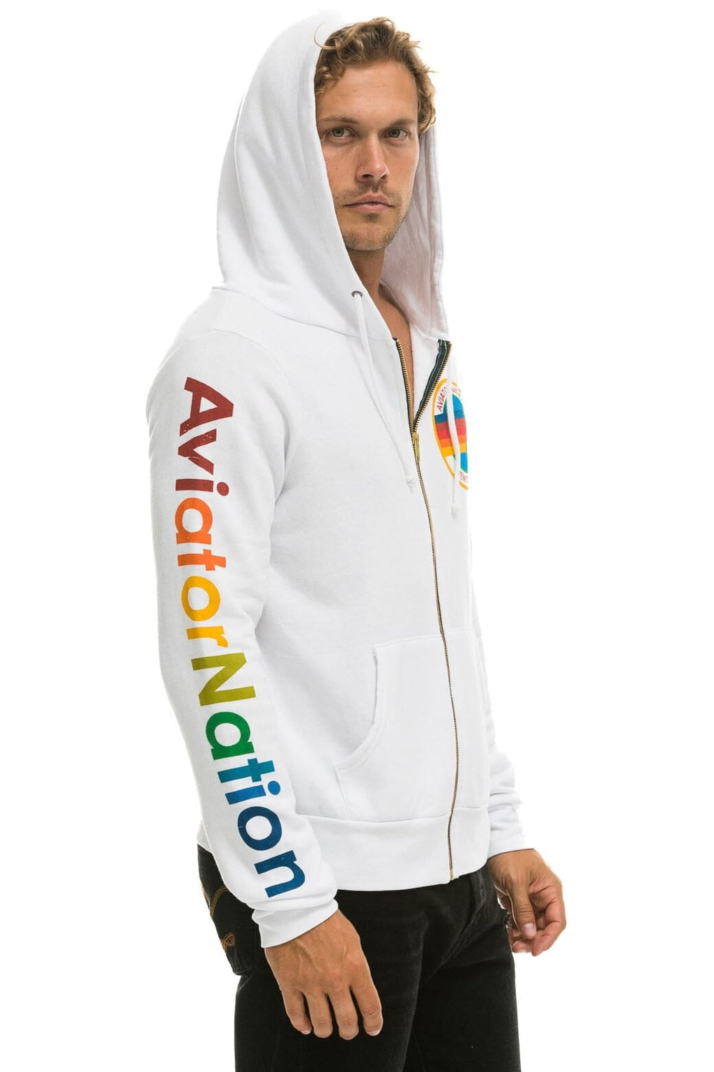 Retro AVIATOR NATION ASPEN HOODIE - WHITE