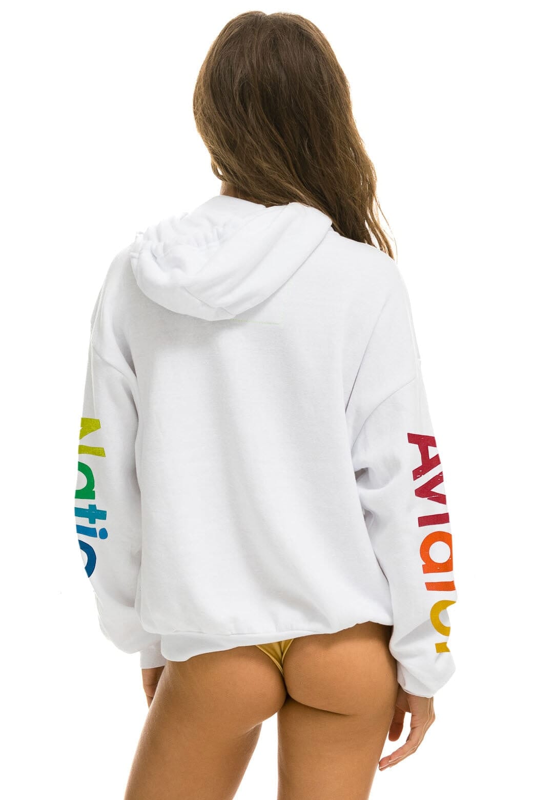 Retro AVIATOR NATION ASPEN RELAXED PULLOVER HOODIE - WHITE