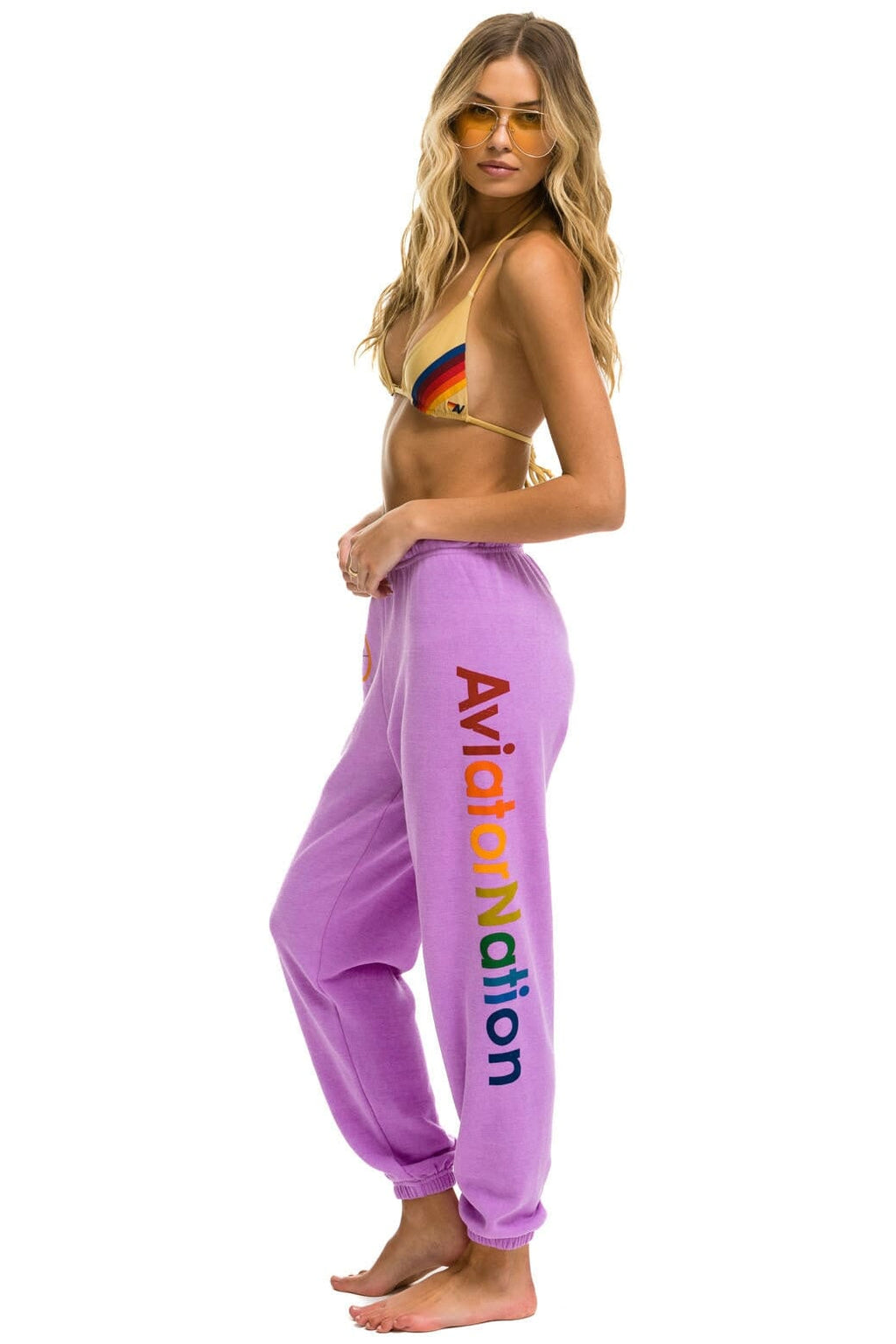 Retro AVIATOR NATION ASPEN SWEATPANTS - NEON PURPLE