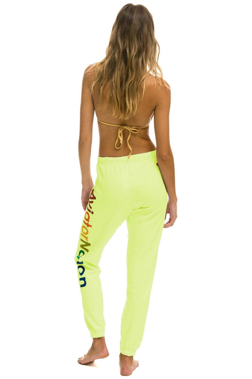 Retro AVIATOR NATION ASPEN SWEATPANTS - NEON YELLOW