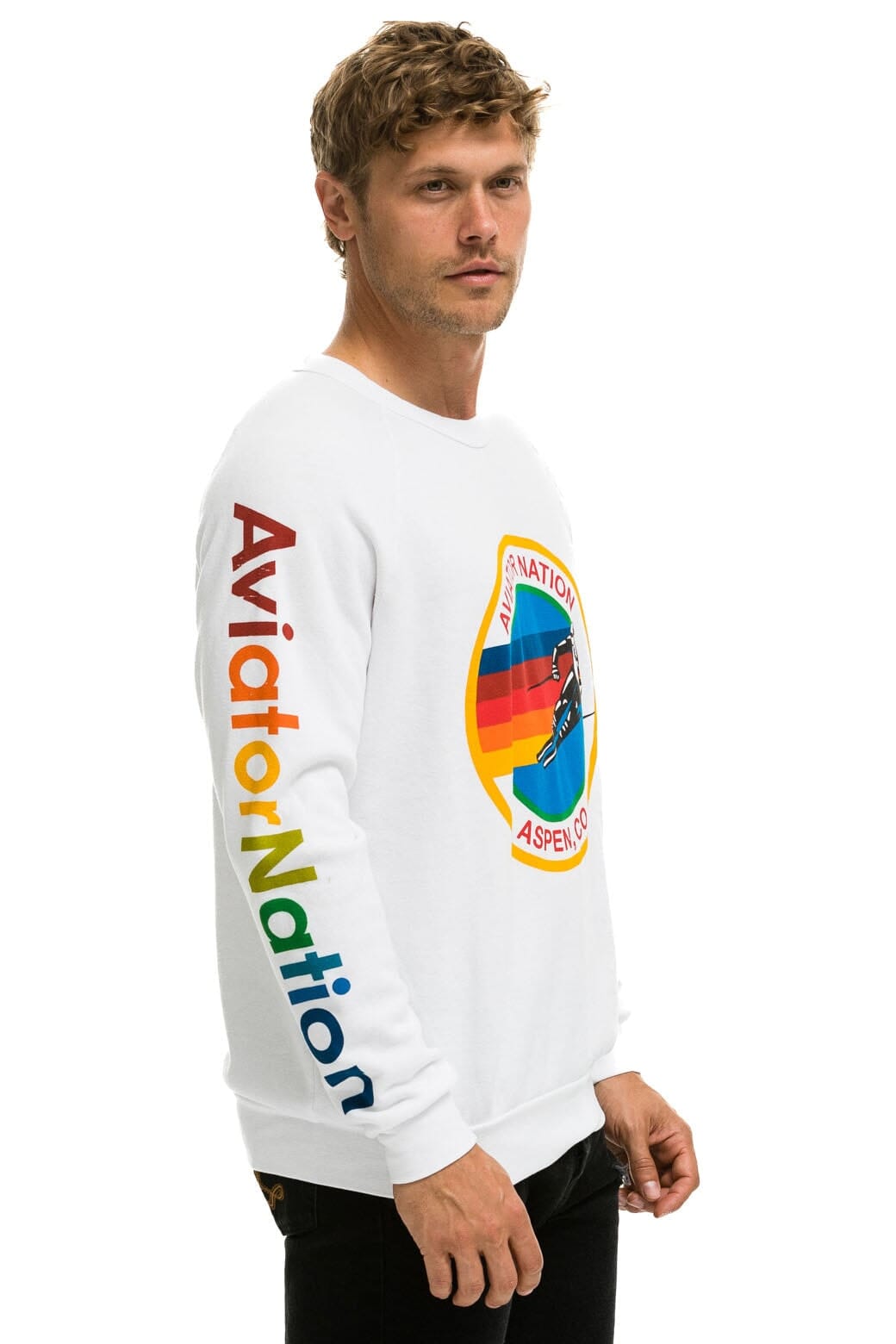 Retro AVIATOR NATION ASPEN SWEATSHIRT - WHITE