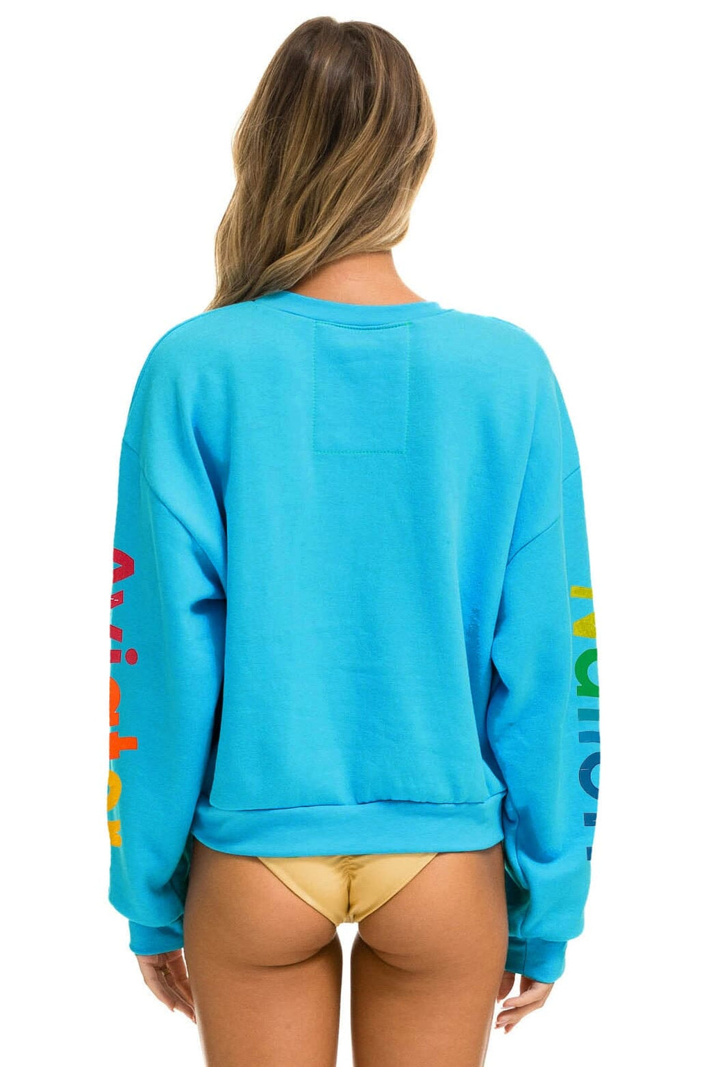 Retro AVIATOR NATION AUSTIN RELAXED CREW SWEATSHIRT - NEON BLUE