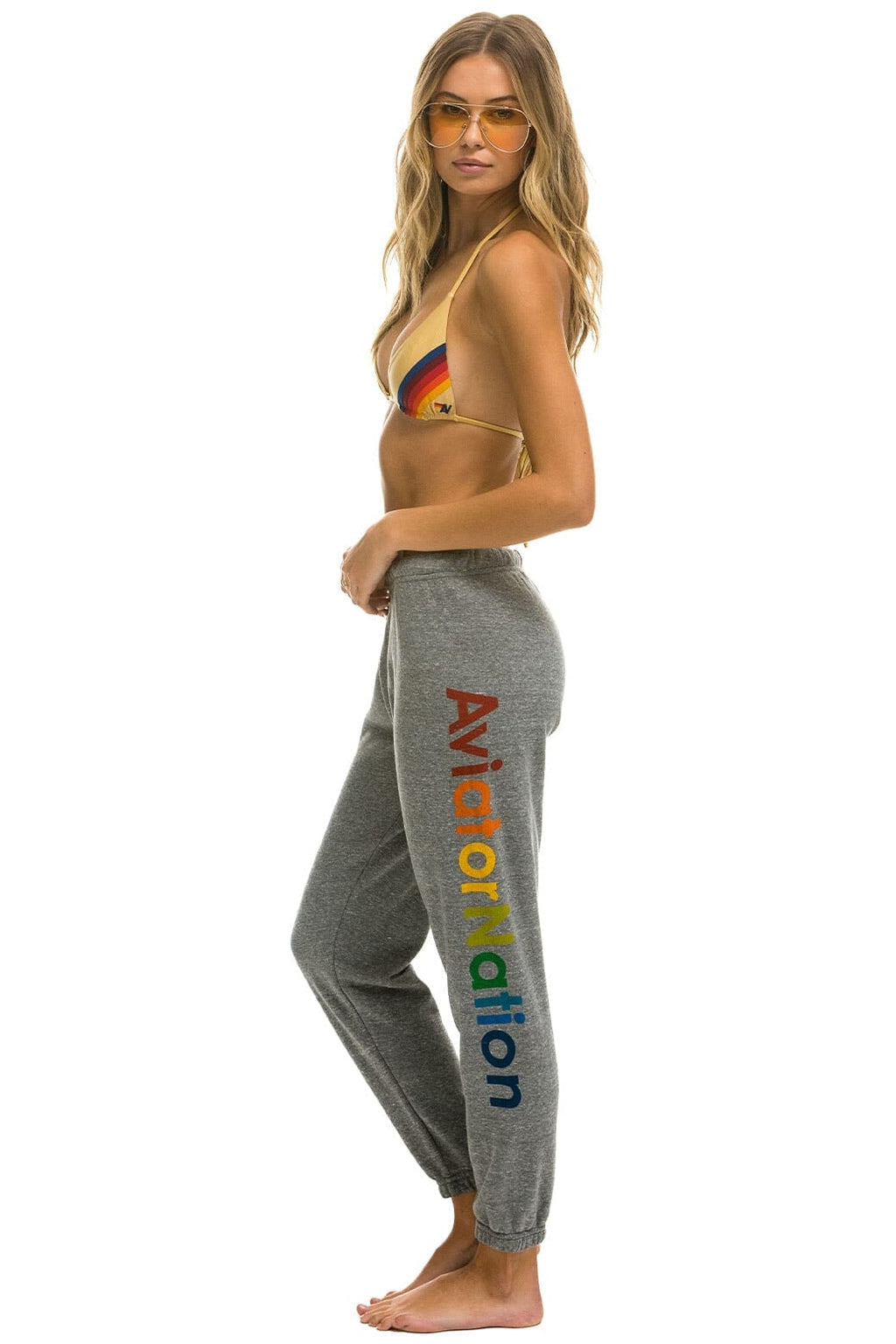Retro AVIATOR NATION AUSTIN SWEATPANTS - HEATHER GREY