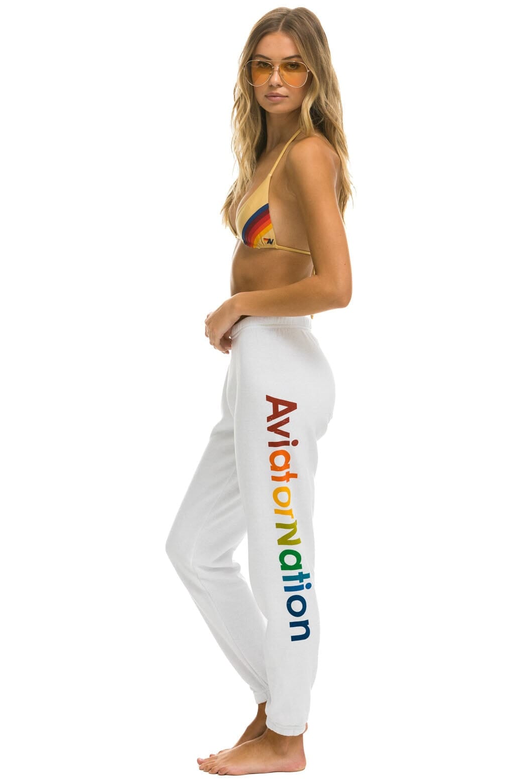 Retro AVIATOR NATION AUSTIN SWEATPANTS - WHITE