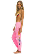 Retro AVIATOR NATION HAIGHT ASHBURY SWEATPANTS - NEON PINK