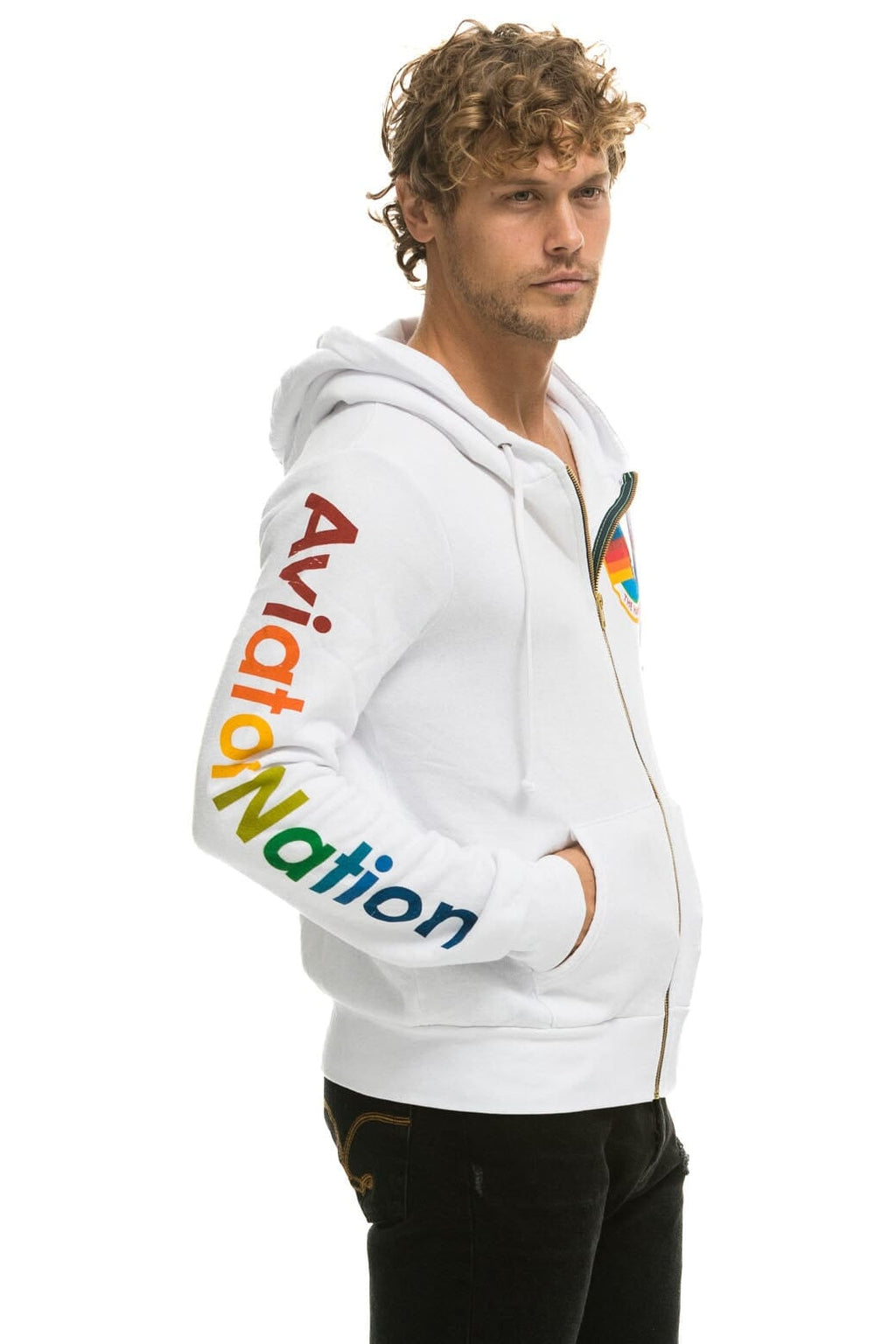 Retro AVIATOR NATION HAMPTONS HOODIE - WHITE