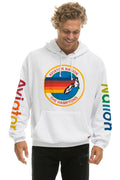 Retro AVIATOR NATION HAMPTONS RELAXED PULLOVER HOODIE - WHITE