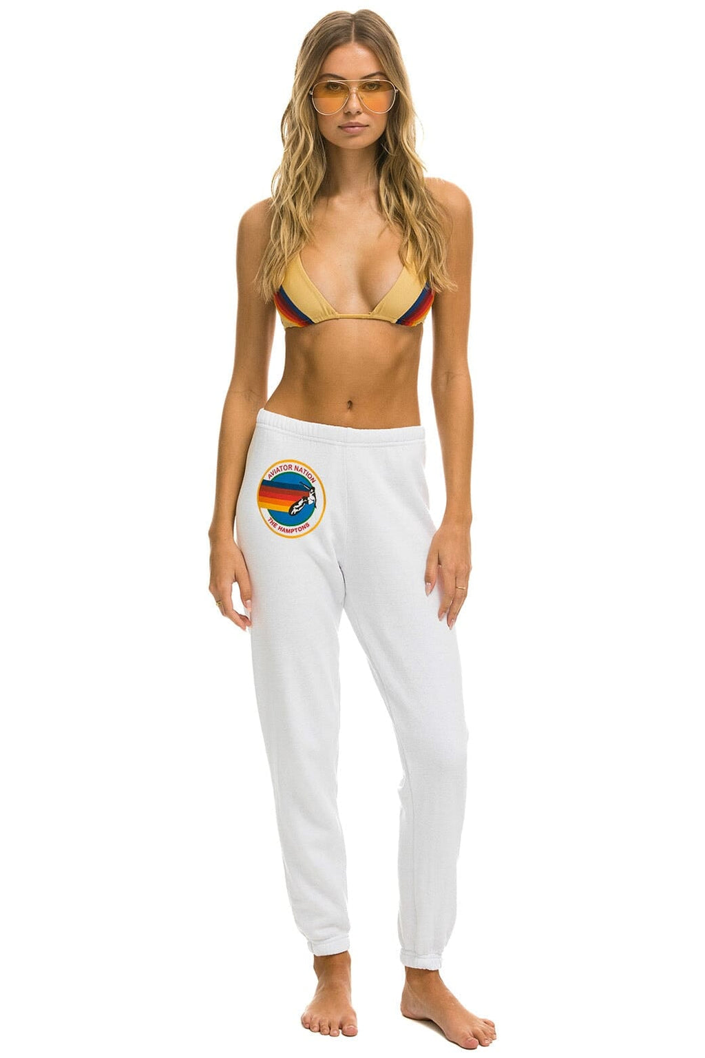 Retro AVIATOR NATION HAMPTONS SWEATPANTS - WHITE