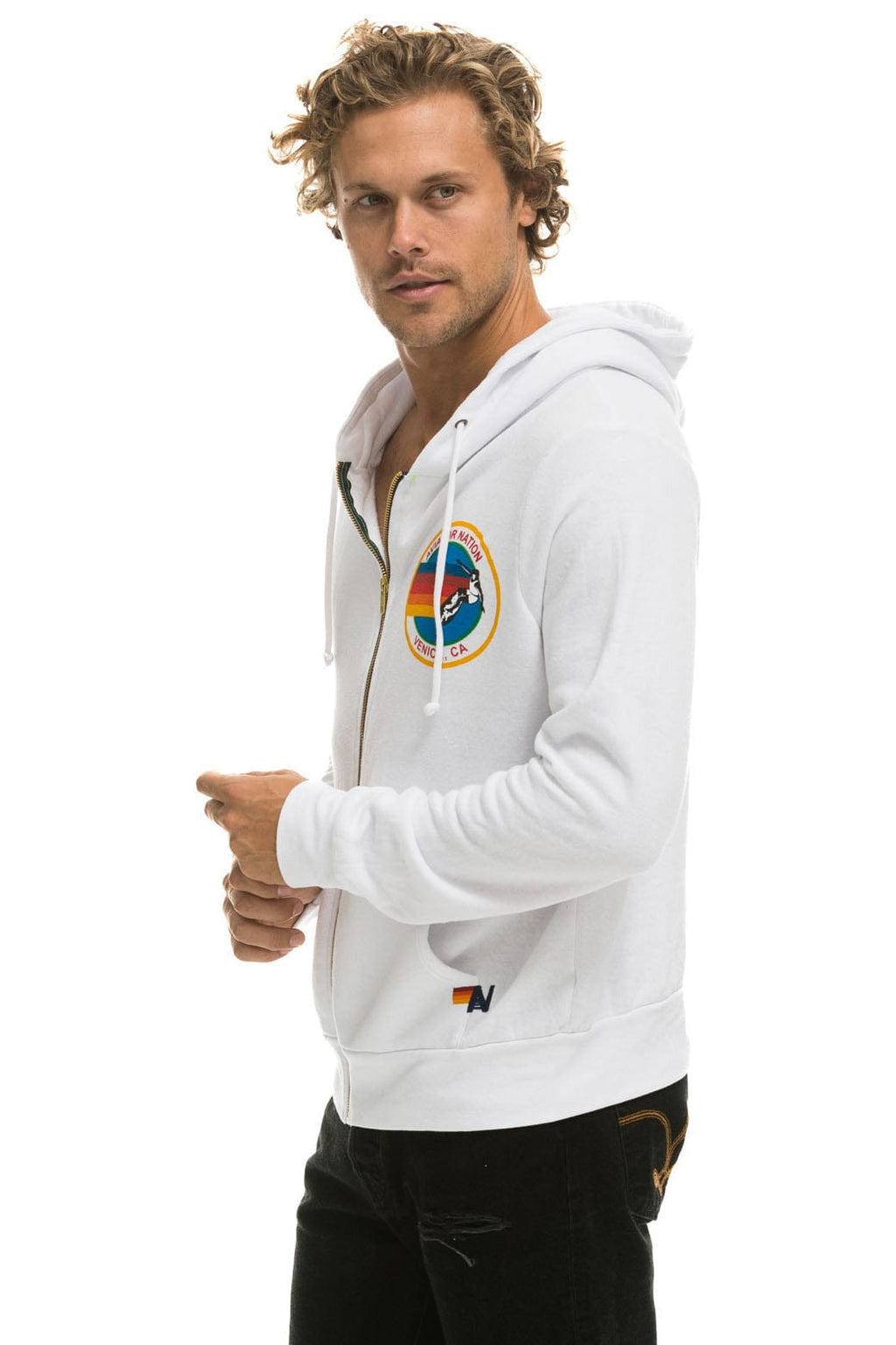 Retro AVIATOR NATION VENICE HOODIE - WHITE