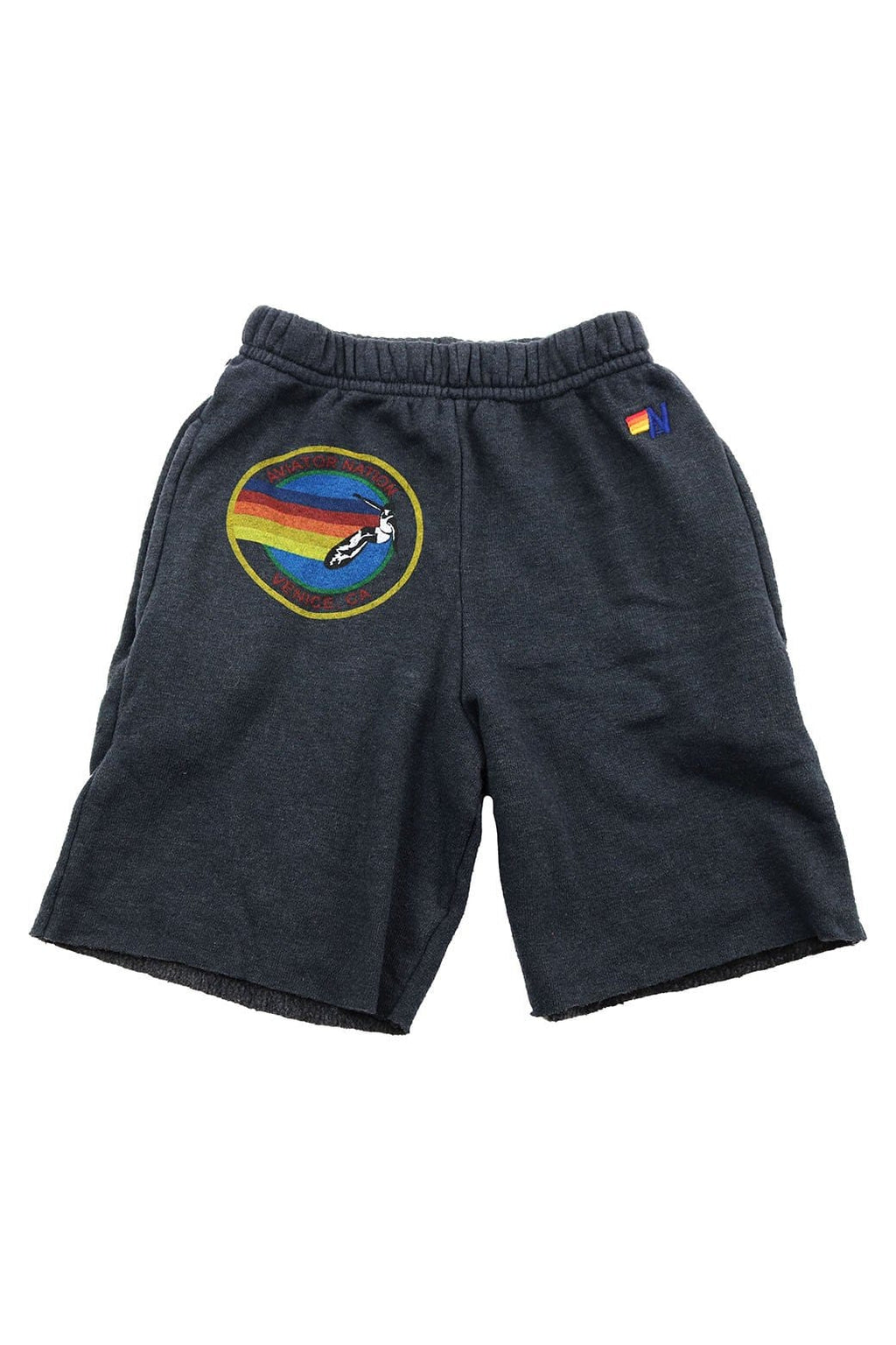 Retro AVIATOR NATION VENICE KIDS SWEATSHORTS - CHARCOAL