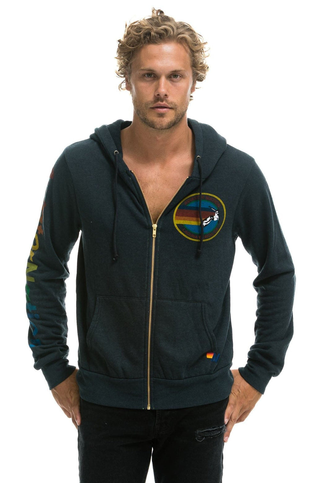 Retro AVIATOR NATION LAGUNA BEACH HOODIE - CHARCOAL