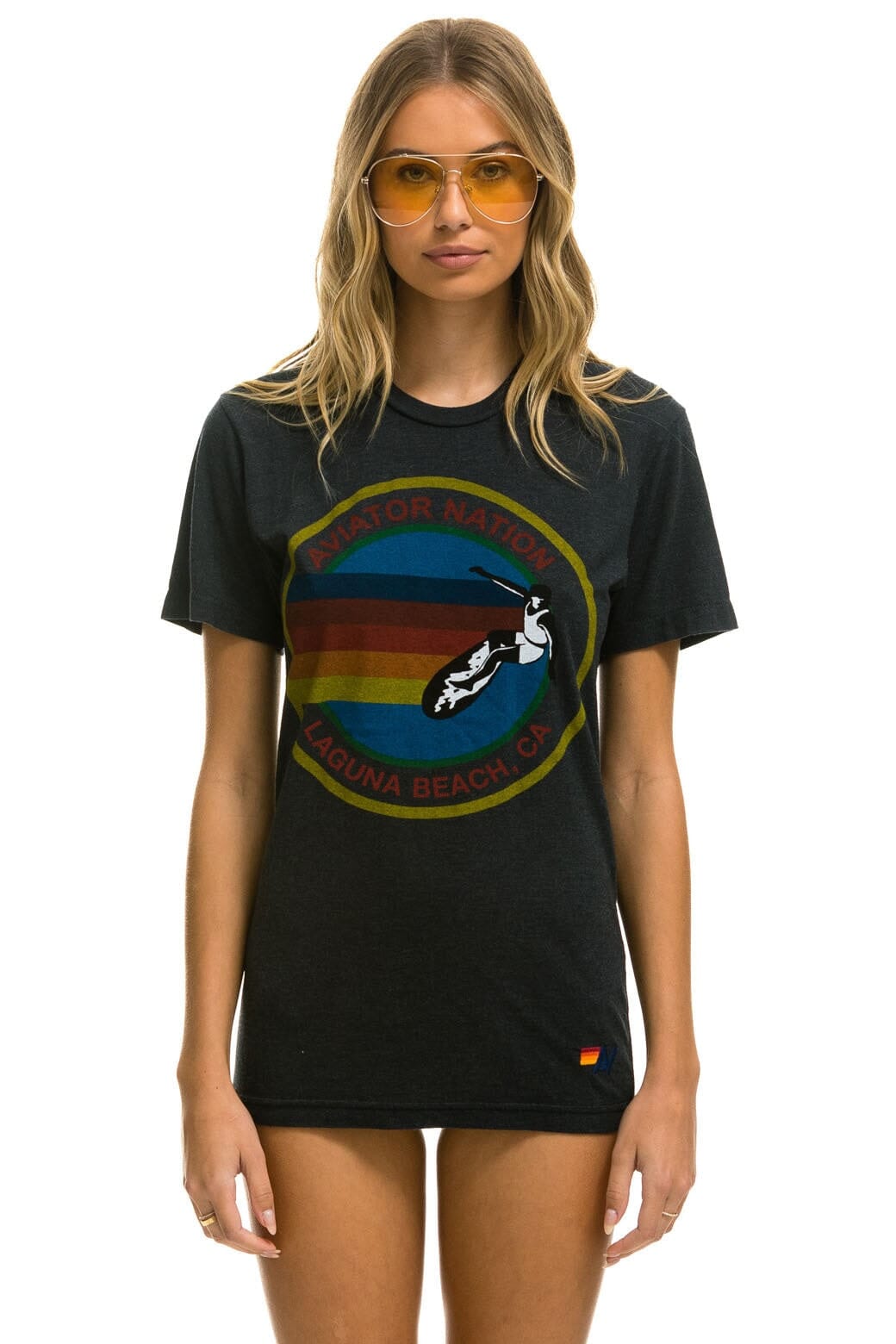 Retro AVIATOR NATION LAGUNA BEACH TEE - CHARCOAL