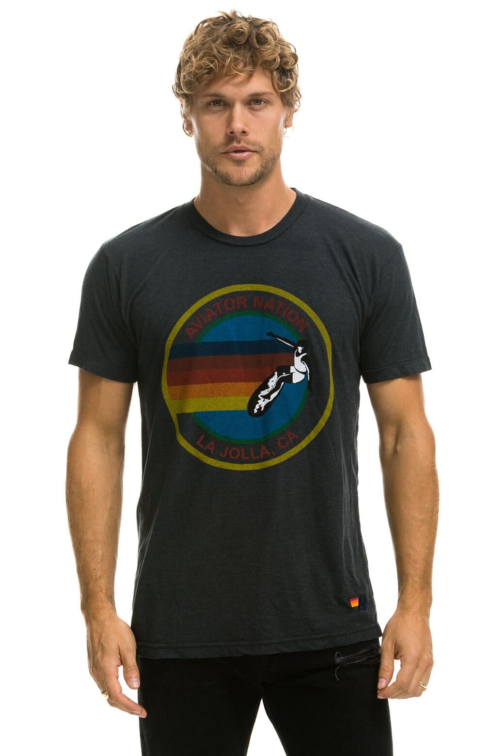 Retro AVIATOR NATION LA JOLLA TEE - CHARCOAL