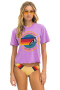 Retro AVIATOR NATION MALIBU BOYFRIEND TEE - NEON PURPLE