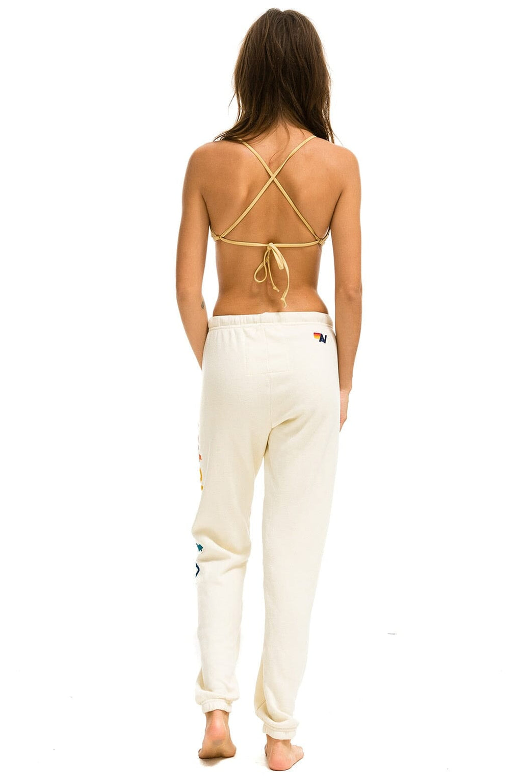 Retro AVIATOR NATION MALIBU SWEATPANTS - VINTAGE WHITE