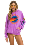 Retro AVIATOR NATION MANHATTAN BEACH RELAXED PULLOVER HOODIE - NEON PURPLE