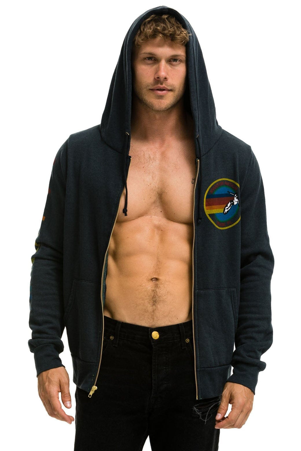 Retro AVIATOR NATION MIAMI HOODIE - CHARCOAL