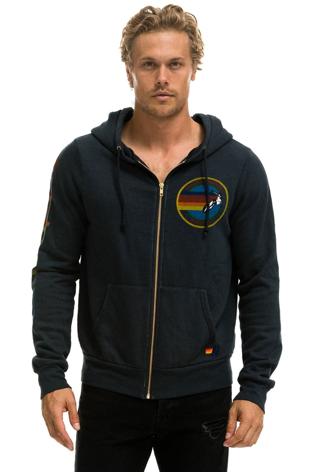 Retro AVIATOR NATION MIAMI HOODIE - CHARCOAL