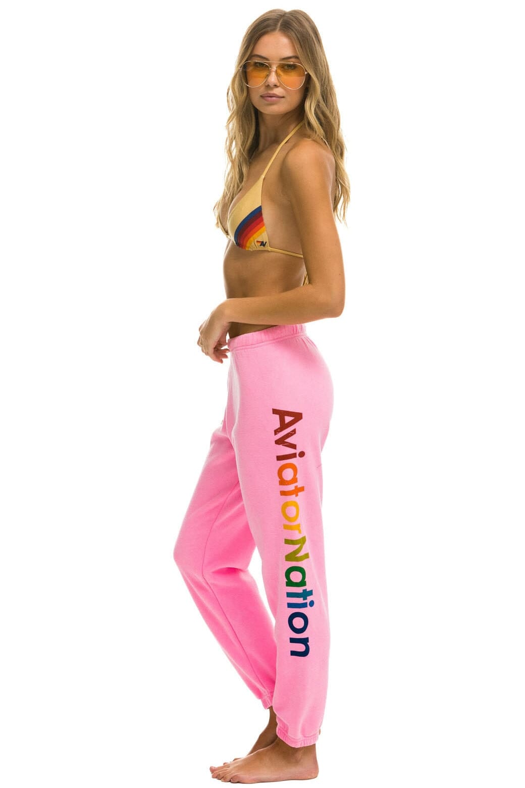 Retro AVIATOR NATION MILL VALLEY SWEATPANTS - NEON PINK