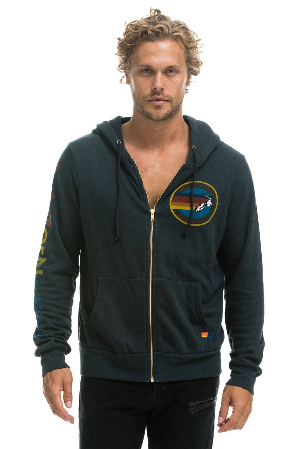 Retro AVIATOR NATION NEW YORK CITY HOODIE - CHARCOAL