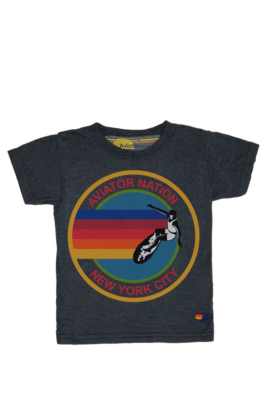 Retro KIDS AVIATOR NATION NEW YORK CITY TEE - CHARCOAL