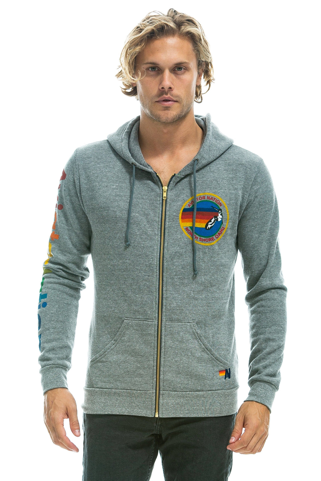 Retro AVIATOR NATION NORTH SHORE HOODIE - HEATHER GREY