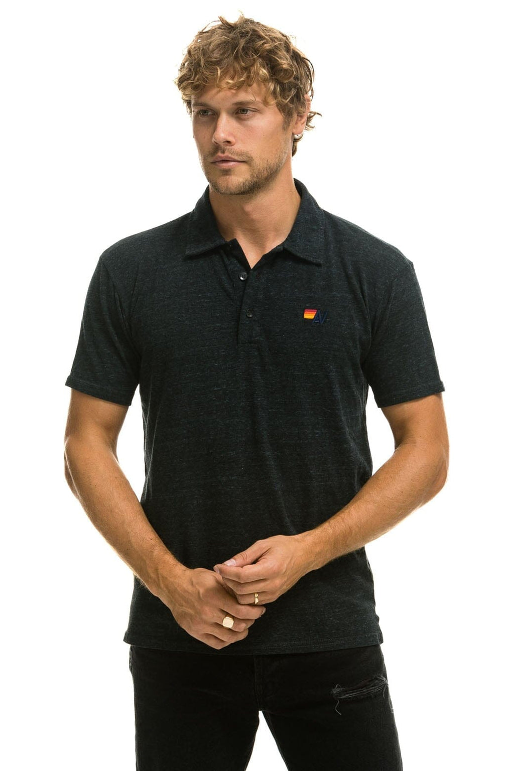 Retro AVIATOR NATION POLO - CHARCOAL
