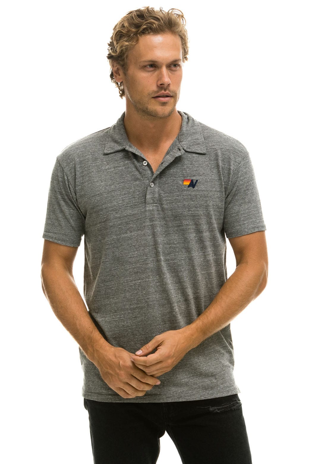 Retro AVIATOR NATION POLO - HEATHER GREY