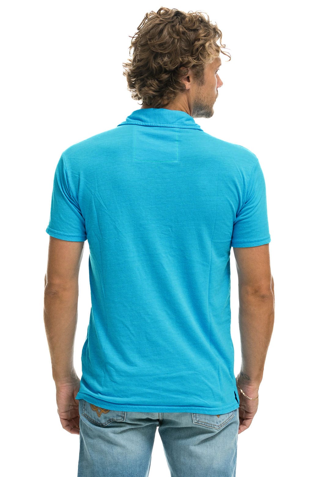 Retro AVIATOR NATION POLO - NEON BLUE