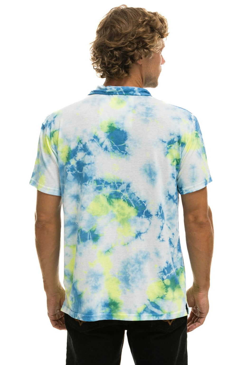Retro AVIATOR NATION POLO - TIE DYE YELLOW