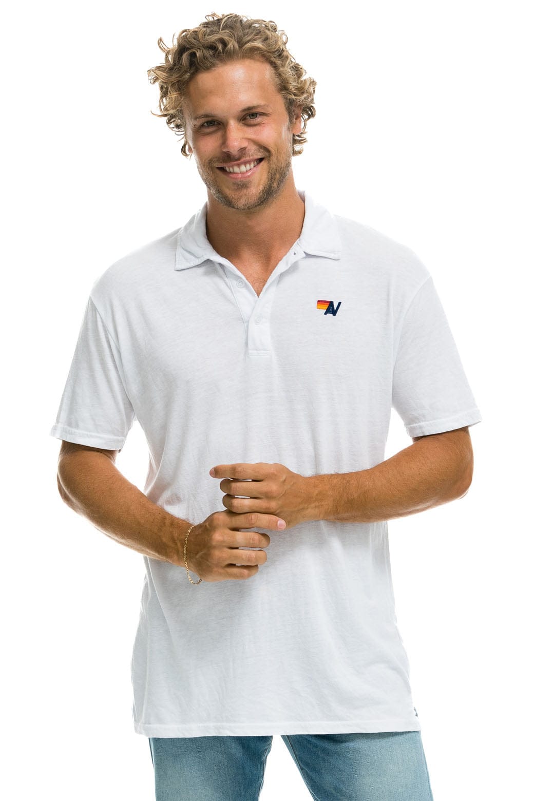 Retro AVIATOR NATION POLO - WHITE