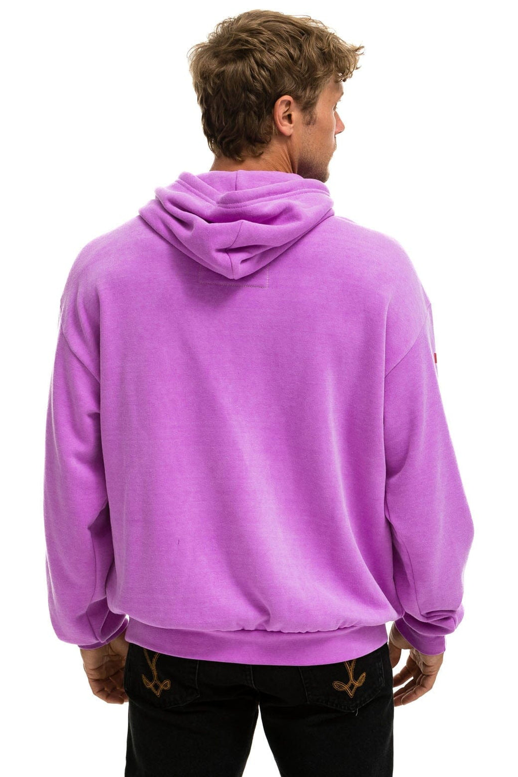 Retro AVIATOR NATION RELAXED VENICE PULLOVER HOODIE - NEON PURPLE