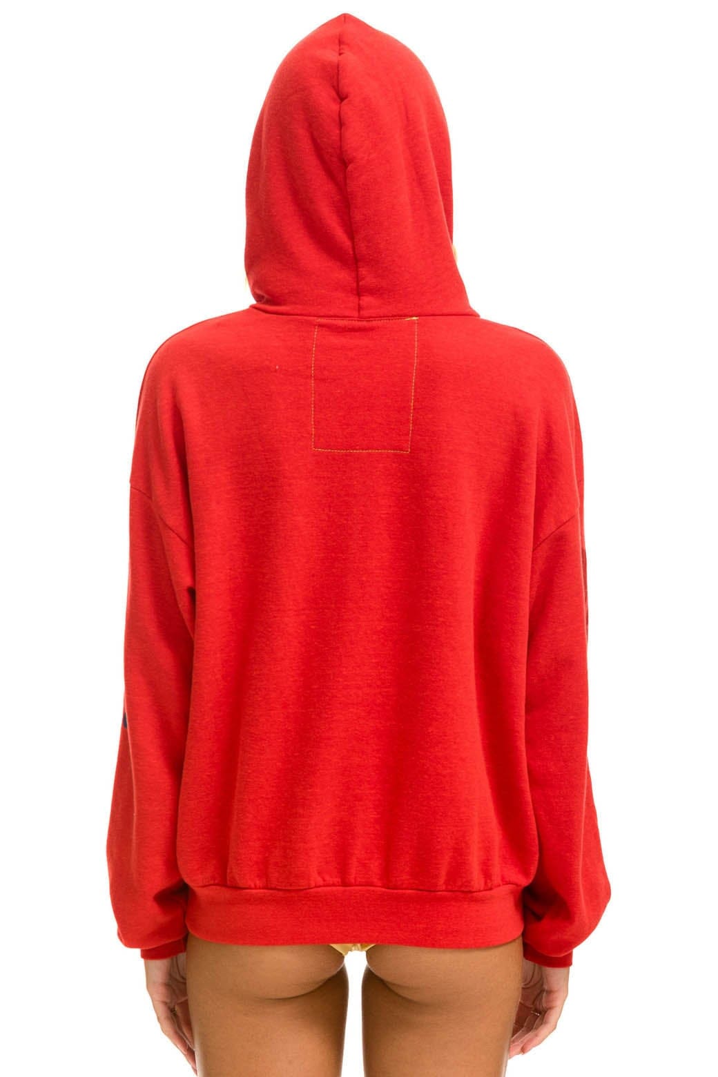 Retro AVIATOR NATION RELAXED VENICE PULLOVER HOODIE - RED