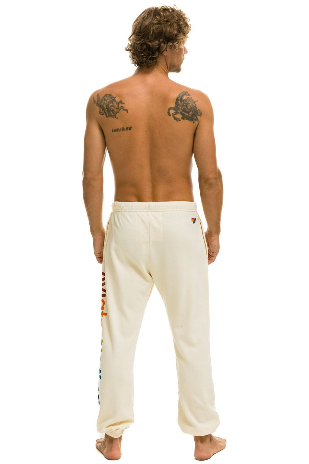 Retro AVIATOR NATION VENICE SWEATPANTS - VINTAGE WHITE